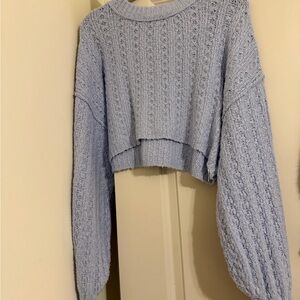 Urban Outfitters Light Blue Cable Knit Sweater